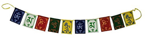 Banderas de oración tibetana de Divya Mantra, banderas de viento al aire libre, accesorios de joyería de coche, decoración de bandera, artículos budistas, om mani padme zumo bandera de la paz,