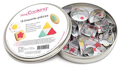SCRAPCOOKING 2013 Packs 18 mini grytformar Déco, rostfritt stål, 12,5 x 12,5 x 2,5 cm