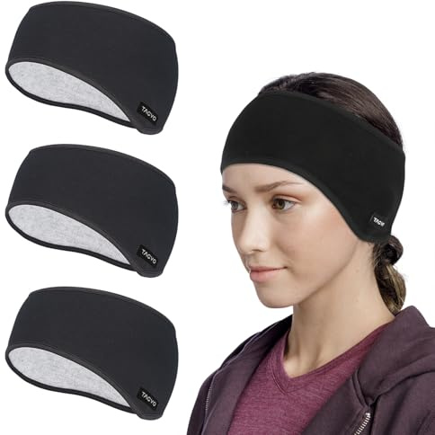 TAGVO Invierno Cinta para Pelo, 3 Piezas Térmico Orejeras, Elástico Calentadores de Orejas, Bandas para La Cabeza para Corriendo Hombres y Mujeres para Yoga, Ciclismo, Baloncesto, Fitness