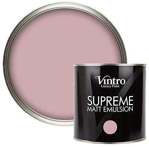Vintro | Luxury Matt Emulsion | Dusky Pink | Smooth Chalky Finish | Multi Surface Paint | for Walls, Ceilings, Wood and Metal | 2.5L (Albert Bridge)