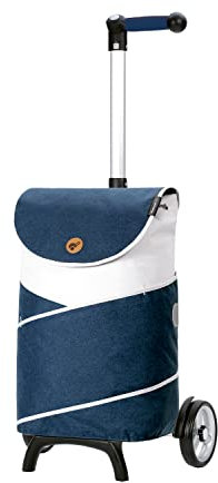ANDERSEN Einkaufstrolley - Unus Shopper Fun Jarl blau 46 L Einkaufswagen,vielseitig,wasserabweisend, Aluminium, Griff ergonomisch, leicht