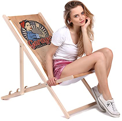 DreamRoots Bain de Soleil Pliable 130 kg en Bois de Hêtre - Chaise Longue Jardin Relax Extérieur - Chaise de Plage Pliable - Transat Jardin Exterieur - Tissu Lavable 100% Polyester 220 g/m2
