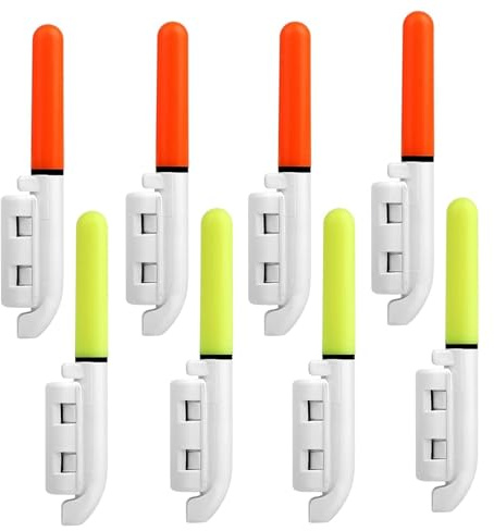TSV Fishing Glow Sticks, 8PCS Waterproof LED Fishing Pole Night Lights, Luminous Fish Strike Alert for Ice Night Fish Rod Gear