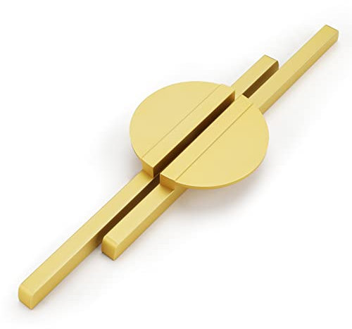 LONTAN 2 Stück Schrankgriffe Gold Griffe für Küchenschränke 128mm lochabstand Möbelgriffe Goldene Griffe Halbrunder Schrankgriff Küchenschrank Griffe Möbelgriffe Messing Griffe Dekorative