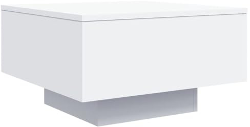vidaXL Tavolino da Soggiorno con Luci LED Bianco 55x55x31 cm, tavolino con luci LED, tavolino, tavolino da tè, tavolino con LED