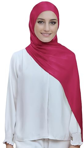 Lina & Lily Sheen Shimmer dam crepe halsduk sjal sjal genomskinlig lätt, Mörkrosa, en storlek