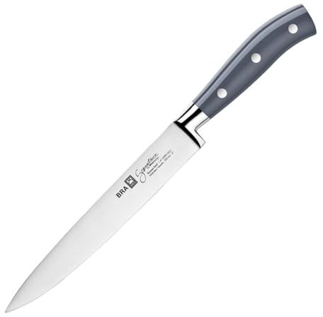 BRA Signature | Cuchillo Fileteador, 200 mm | Acero Inoxidable alemán forjado con Molibdeno Vanadio, Mango Remachado ABS, Diseño Ergonómico, Hoja 1, 6 mm espesor