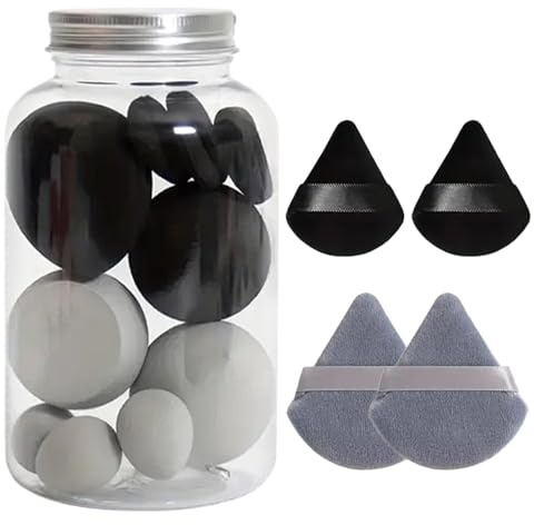 Nixiara Makeup -mixer, mini-makeupsvampar, 14-delad blandad och makeupsvamp-set, mångsidig puderpuff och skönhet för våt och användning till födelsedag,