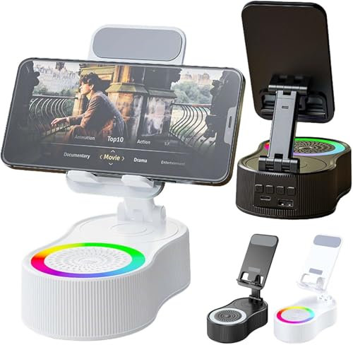 SonicDrop Dock – Haut-parleur magique sans paire et support de charge, support de station d'accueil SonicDrop, rotation à 360 degrés et lumière 7 couleurs, son Drop-to-Play (blanc)