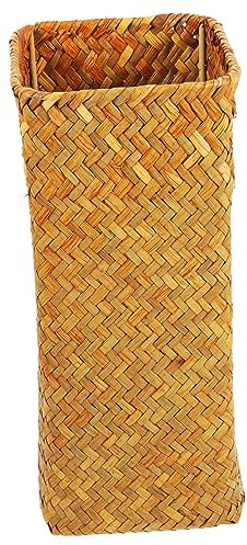 ULTECHNOVO Vaso Intrecciato Naturale Per Fiori Secchi Vasetto Fiori Rustico in Paglia Semplice e Elegante