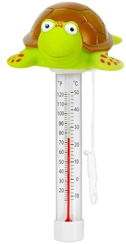 Termómetro de agua para piscina, gadgets de piscina, termómetro para piscina, termómetro para piscina, termómetros para piscina, tubos calientes, estanques de peces y piscina de bebés (tortuga)