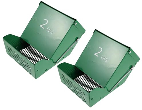 FONDOTIN Lot de 2 Set de Distributeurs Alimentaires Métalliques pour Petits Animaux avec Couvercle Étanche Capacité Élevée Mangeoire à Gravité en Acier Galvanisé pour Lapins Cobayes