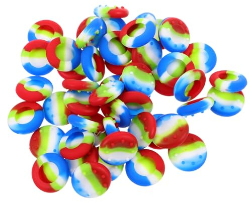 DIYEAH 50pezzi Copertura per Impugnature del Controller in Morbido Silicone Cappucci per Joystick Impugnatura per Polso di Ricambio per Pulsanti del Controller di Gioco