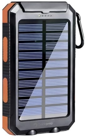 Power Bank Solar 20000mAh – Cargador Portátil 3 en 1 Impermeable y Resistente – Carga Rápida USB y USB-C con Linterna – Batería Externa para iPhone, Samsung – Camping, Outdoor y Emergencias