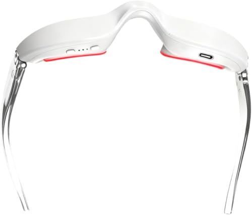 Maschera per terapia a luce rossa, occhiali per terapia sotto gli occhi, 4 modalità, massaggiatore microcorrente, dispositivo viso a LED per ridurre occhiaie, borse, gonfiore, sollevamento
