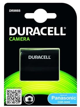 Duracell Replacement Digital Camera Battery For Panasonic CGA-S006 , Black