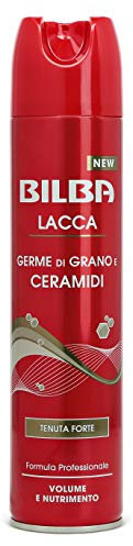 Bilba Lacca con Germe di Grano e Ceramidi, Formula Professionale a Tenuta Forte, Dona Volume e Nutrimento, Definisce e Fissa l'Acconciatura, Spray da 250 ml