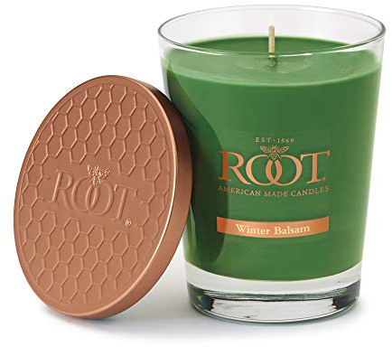 Root Candles Holiday Scented Candles Honeycomb Veriglass Premium Handcrafted Beeswax Blend Candle, Large, Winter Balsam