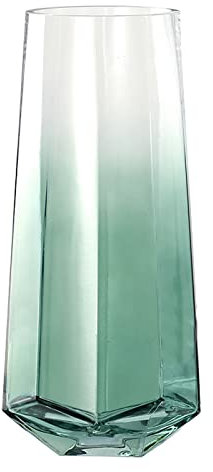 Laughhe Vaso di Fiori in Vetro, Altezza 25cm Conico in Vetro Vasi Di Cristallo Per Fiori, Vaso Di Vetro Senza Piombo Bottiglia da Piante e Fiori Trasparente Vasi Decorativi per Casa Ufficio (verde)