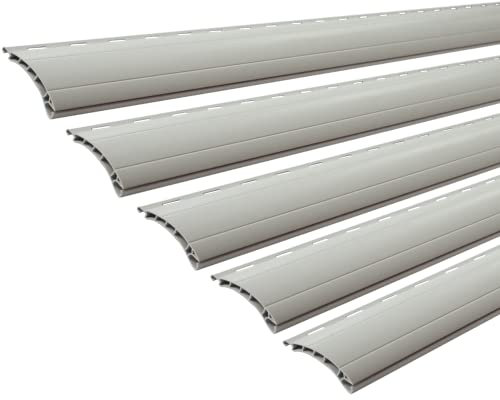 5 x Rollladenpanzer Lamelle Profil Ersatz für Rollladen Rolladen Ersatzlamelle in Mini oder Maxi, Farbe: grau, weiß oder beige (grau [47], K52B - 170cm)