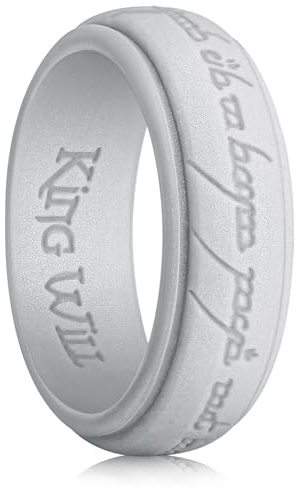 King Will 8 mm bred, ventilerande gummiring för män med unik design, bekväm passform, silikonring för män, storlek 64,7 (20,6), 64.7 (20.6), Silikon, Ingen ädelsten