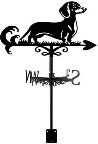 SUPERDANT Dog Weathervane Dachshund Weather Vane for Roof Mount Animal Metal Weathervane for Garden Dog Wind Direction Indicators for Farmhouse Yard Outdoor Farm Barn Sheds Patio Decoration