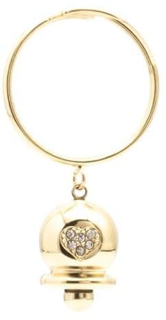 FREDDY Anello da Donna in Acciaio Gold con Campana e Gemme, Anello Color Oro Regolabile Gemma Bianca, Fedina Pietra Ovale e Zirconi, Set Gioielli Donna
