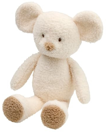 Nattou Peluche Souris, Compagnon de Route dès la Naissance, env. 34 cm, Polyester, Teddy, Blanc