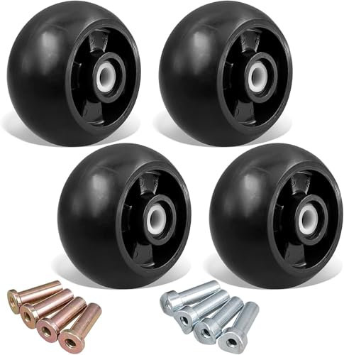 Set of 4 AM125172 Plastic Deck Gauge Wheel Kit for John Deere 48, 54, 60, 62“, 72 Deck Lawn Tractor Mowers Wheel Kit, AM124706, 210-300