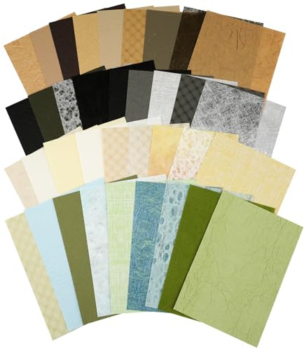 Moriquill 36PCS Vintage Textured Paper Set – Retro Scrapbook Paper Kit with Envelope for Junk Journaling Collage Journal Supplies DIY Crafts Decorative Sheets 8.3 x 5.8 in