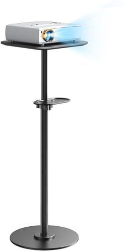 PUTORSEN Soporte para proyector - Soporte de suelo multifuncional ajustable en altura de 700mm a 1200mm, 6KG de capacidad, compatible con proyectores, cámaras y ordenadores portátiles