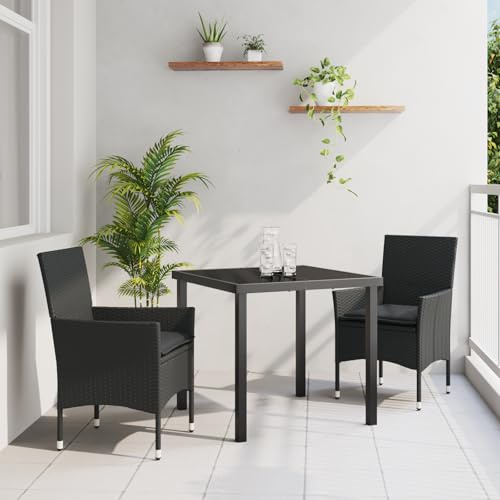 Qnhdfrt Gruppo da giardino per esterni, in rattan sintetico, 2 pezzi, rettangolare, moderno, robusto, per balcone, terrazza, giardino