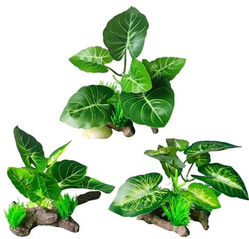 Guyode 3 Pezzi Acquario per Pesci Rossi, Decorazioni Acquario Pianto Finte, Accessori Acquarios Pianta Finta, Terrario Piante Piantine Finte pere Piante Idroponiche Simulate per Casa Ufficio