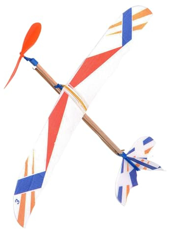 Rubber Band Airplane - Powered Glider Planes, Lightweight Hand Thrown Aircraft | Throwing Airplane with Elastic Propeller, Flying Toy for Kids Birthday Party Favor Camping Beach Vacation Backyard