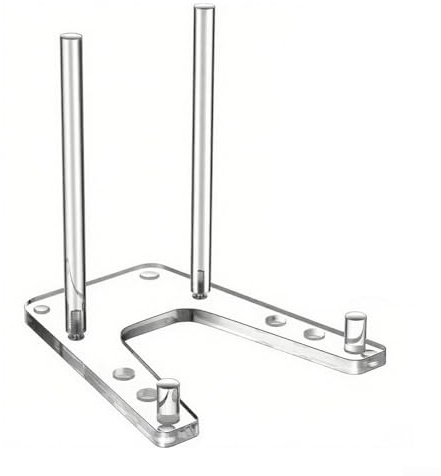 Espositore regolabile in acrilico trasparente con supporti per asta di sicurezza per esporre piatti, foto, opere d'arte, menu e inviti