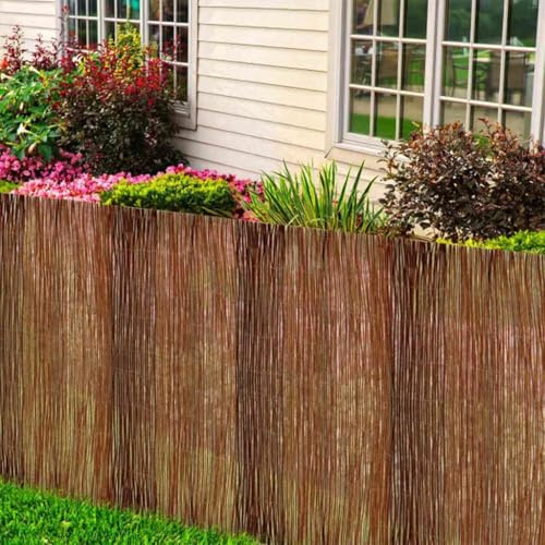 Teenpull Recinzione in vimini naturale, 180 x 500 cm, recinzione per la privacy, recinzione da giardino, recinzione a lamelle per terrazze, balconi, cortili, esterni