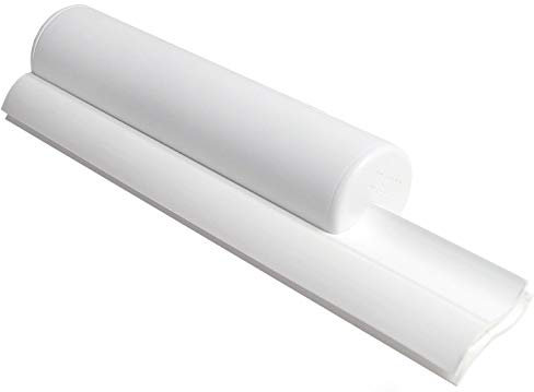 Cleret Elite Squeegee, Abzieher für Duschkabinen mit zweifacher Gummilippe - Weiß, 25 cm lang