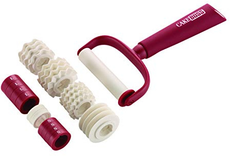 Cake Boss Decorating Tools Plastic Fondant Ribbon Cutter, Red -