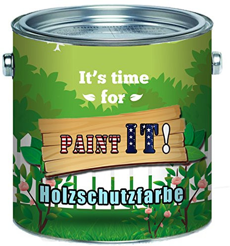 Paint IT! - Pintura protectora para madera (larga duración, protección contra la intemperie, color blanco, beige, rojo sueco, verde, marrón oscuro, marrón rojizo y negro, protección duradera