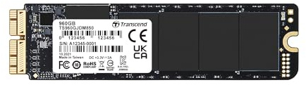 Transcend 960GB JetDrive 850 SSD (without Enclosure)for MacBook Air 11 Inch and 13 Inch(Mid 2013 – 2017),MacBook Pro Retina 13 Inch and 15 Inch(Late 2013 – Mid 2015) Up to 1600/1400 MB/s-TS960GJDM850