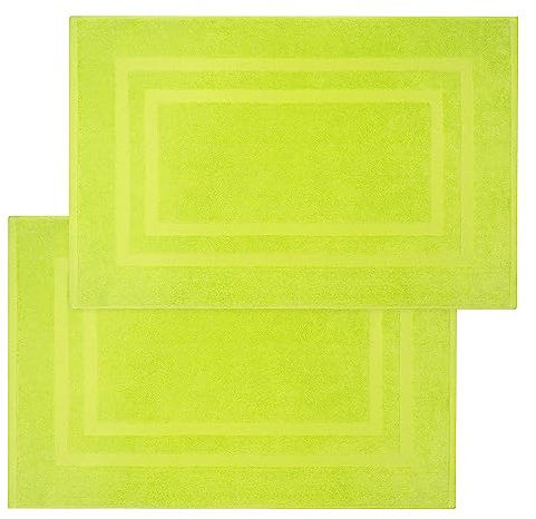 Weidemans Premium Badvorleger, 2-teilig, 50 x 80 cm, 100 % Baumwolle, 950 g/m², maschinenwaschbar, hohe Saugfähigkeit, Hotelqualität apfelgrün