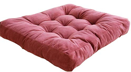 HC&WT Quadrato Trapuntato Cuscino Seduta, Latice Addensato 55 * 55 Cm Cuscino per Sedia Velluto A Coste Soffice Cuscino Seduto Tatami Durevole Cuscino per Cuscino da Terra (Anguria Rossa)