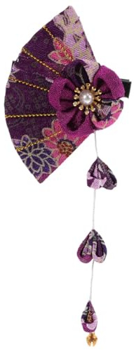 Amosfun Forcina Capelli Donna Stile Giapponese Tessuto Con Stampa Floreale Nappa 5.51X3.15X0.98 Pollici Fermaglio Artigianale Accessori Capelli Eleganti Quotidiani Festa Viaggio