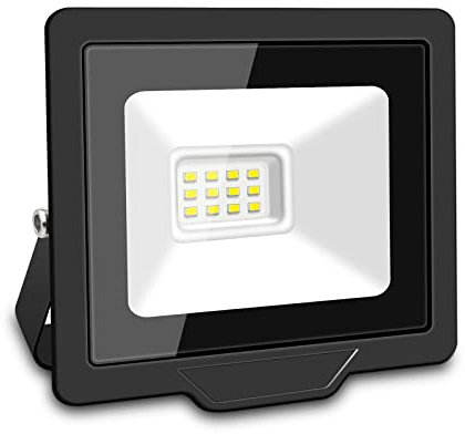 Willpower Luci di sicurezza a LED per esterni, 10 W, 1000 lm, proiettori a LED IP66, impermeabile, luce diurna, bianca, 6500 K, 80 V-260 V, luce da parete per giardino, cortile, garage, porta sul