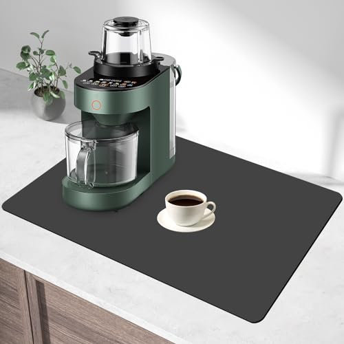 Alfombrilla Escurreplatos Secado Rápido Alfombrilla de Drenaje Tapete Silicona Súper Absorbente Alfombrilla Secado de Platos Almohadilla Absorbente Debajo de Cafetera Tapete de Secado Platos 50*40cm