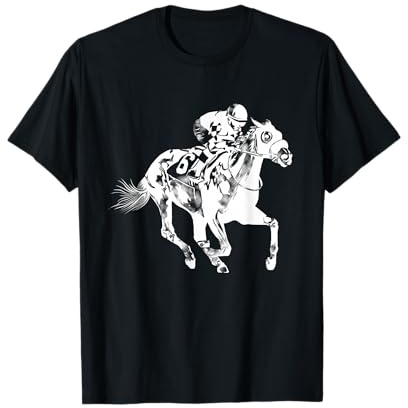 Cool Horse Racing Animal Fan Gift Men Women Kids Unisex-Adults Unisex-Youth Black Short Sleeve T-Shirt Horse-racing-t-shirts Funny Horseracing Jockey Rider Horseback Riding Lover Outfit T-Shirt