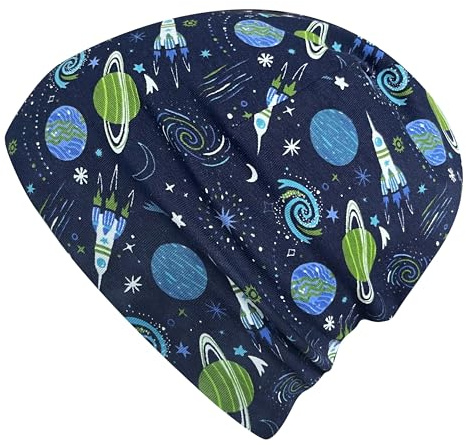 Ullkycklingar pojkar/flickor Shorties beanie/beanie-mössa/stickad mössa/barnmössa, bekväm, många motiv, jersey, tvåskiktsfodrad, övergångsperioder (ekologiskt tyg/bio) 202401, Utrymme mörkblå, 52-54