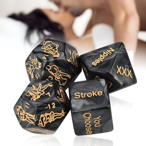 NHPY 4 Piezas Juegos Eróticos de Pareja,Dados de Sexo de Pareja,Juego de Dados de Coqueteo para Adultos Juego de Dados de Sexo para Fiestas Románticas