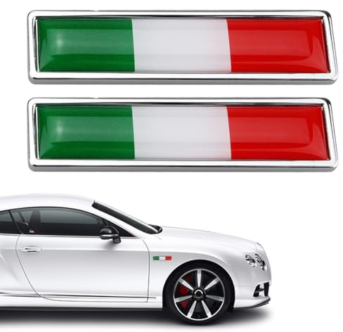 WeddHuis 2 PCS Adesivi Bandiera Italiana 3D per Auto e Moto Tuning Sticker Stemma Adesivo Tricolore Italia Esterno Emblema