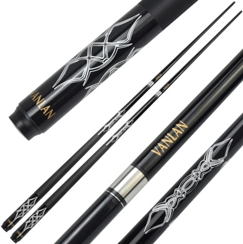 VANLAN 58-Inch Carbon Durable Professional Billiard Cues Small Head Pool Cues Billiard Stick Snooker Rod Supplies Accessory,Billiards Supplies (Black)